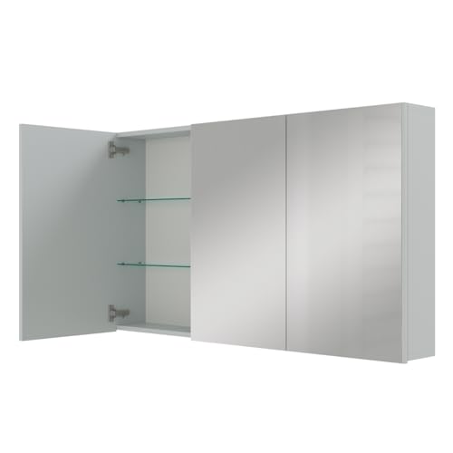 Contenuto della confezione: mobiletto a specchio 120 x 70 x 16 cm, istruzioni di montaggio, materiale di montaggio