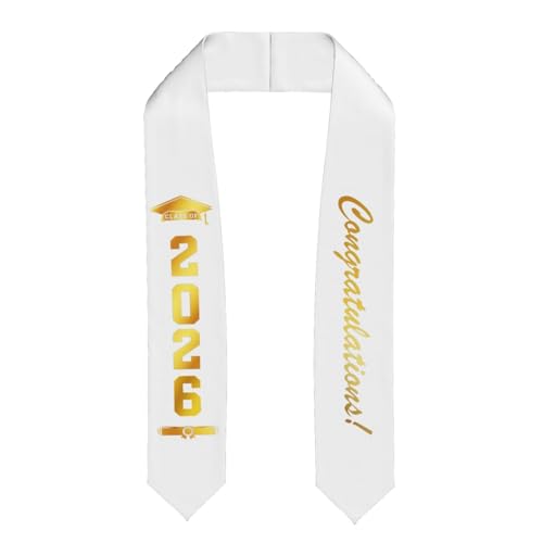 RUAYSNI Class Of 2026 Graduation Stole, Senior 2026 Graduation Sash, Graduation Honor Stole For Class Of 2026 School Ceremony Decorations