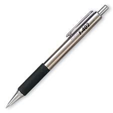 Stylo bille Zebra anti bavure en acier inoxydable retractable noir lot de 4