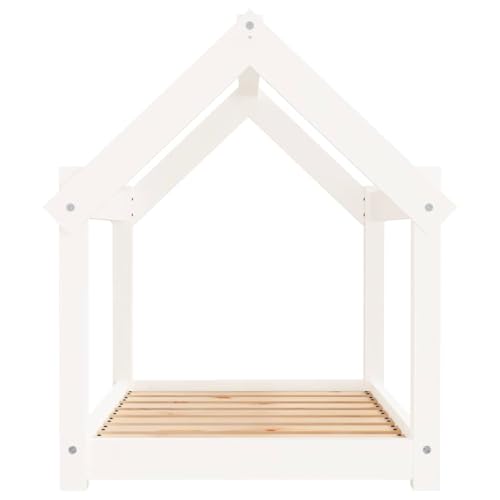 Lit pour chien en bois stable solution couchage surélevé pin massif blanc - 7