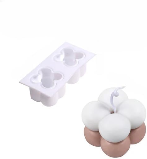 Miniatura 14 de Velas de burbujas antiadherentes, moldes de silicona en forma de cubo de aromaterapia 3D, cera de jabón, molde de silicona para hacer velas de cera