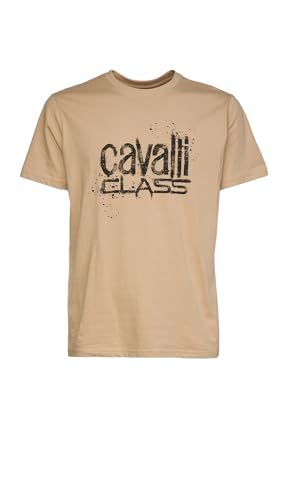 T-shirt Cavalli Class homme sable avec imprimé Signature