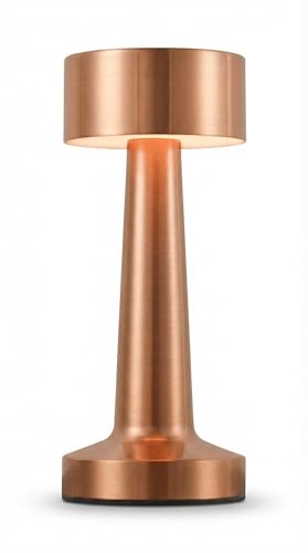 AMBIORO Cordless Bedside Lamp, Rechargeable Warm Night Light, Dimmable Touch Table Lamp for Bedroom, Nightstand & Nursery – Copper