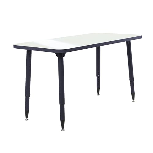 Image of Adapte Commercial Dry-Erase Classroom Activity Table - 24 inch x 48 inch Rectangle Whiteboard, ADA Compliant Tapered Legs, Glides & Casters Adjustable Height 22-34 inch Wheelchair Accessible, School Furniture