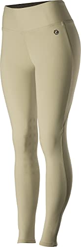 HORZE Womens Juliet Hyper Flex Knee-Patch Tights - Tan - 30