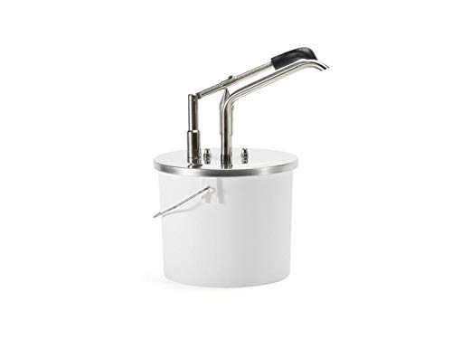 Hovicon - Dosificador de palanca inoxidable para salsas con cubo de plástico, capacidad 3 l
