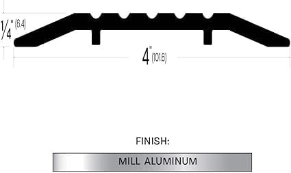 Fire Rated/ADA Approved/Mill Aluminum Door Threshold/Saddle (3445MA), FH (Flathead) Screw #10 x 1/2'' Supplied, (60" L x 1/4" H x 4" W)