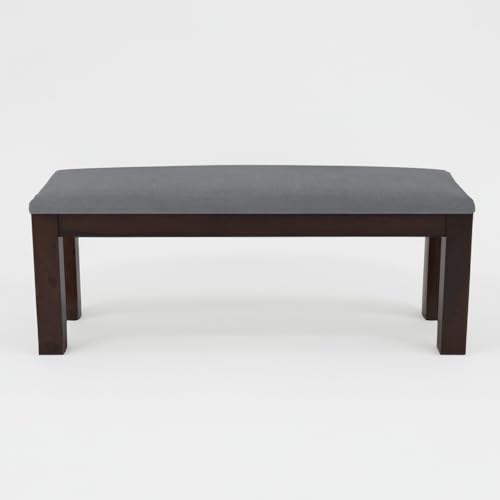 Image of Solid Wood Seating Bench for Indoor and Outdoor Uses l Bench for Daining Room, Balcouny, Office, Gym, Garden l Easy DIY l Walnut Finish l 44x14.5x17.5 Inch