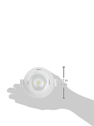 Image of wipro Garnet 9 W Slim COB Downlight for False Ceiling | Cool Day White (6500K) | Ceiling or Cabinet Light with Adjustable Optics | Pack of 4