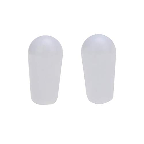 Musiclily Pro Metric Thread Plastic Guitar 3 Way Toggle Switch Tips LP Pickup Selector Switch Caps Switch Knobs for Import Epiphone Les Paul Style Electric Guitar, White (Set of 2)
