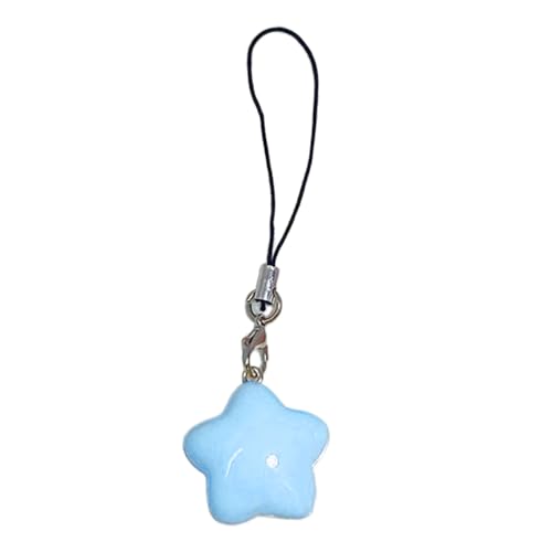 Mobile Pendant Chain with Dopamine Fat Star Charm, Plastic/Resin Keychain Strap Anti-lost Phone Lanyard Rope for Girls