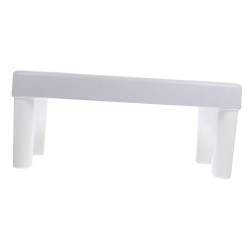 Beavorty Potty for Adults Multi-Functional Non-Slip Toilet Stool Sturdy Legs Adults Poop Stool for Bathroom Use Gray Top White Leg Footstool