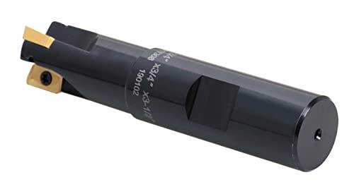 Accusize Industrial Tools 3/4'' 90 Deg Square Shoulder Indexable End Mill, 3-1/2'' Overall Length, Apkt11T3 Carbide Inserts, 3 Flute, 0056-0917 #TOP7