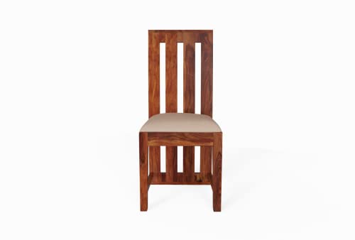 Image of Wooden Dining Table 6 Seater | Six Seater Dinning Table with 6 Chairs with Cushion for Home & Restaurant | Dining Room Sets | Sheesham Wood, Natural