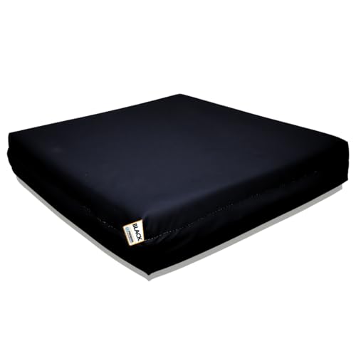 Cojín Antiescaras PREMIUM cojines para sillas de ruedas ortopédicos cojin viscoelastico + espuma Fabricado en España cojin silla de ruedas oficina coche y hogar (40x38x8) (NEGRO)