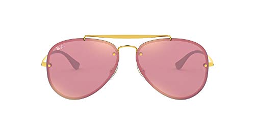 Ray-Ban Unisex-Adult RB3584N Blaze Sunglasses, Gold/Pink Mirror, 61 mm