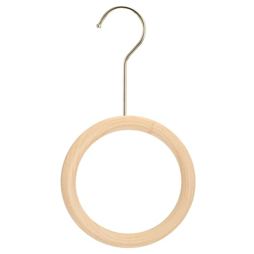 uxcell 4.7 Inch Scarf Ring Hanger, Scarf Organizer Holder Wooden Circle Rings Hanging Hook for Belt Tie Scarf, 15cm Length Hook (Gold)