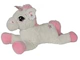 Peluche licorne blanche et rose.