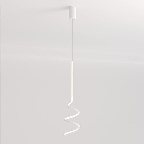 Lustre suspension LED linéaire 22W blanc pour îlot de cuisine style scandinave