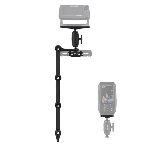 Image of HITORHIKE Kayak Fish Finder Mount with Transducer Arm Options Holds up to 9 inch Electronics Compatible with Garmin Lowrance Humminbird(Side Track Mount Base Pro Set with Arms)