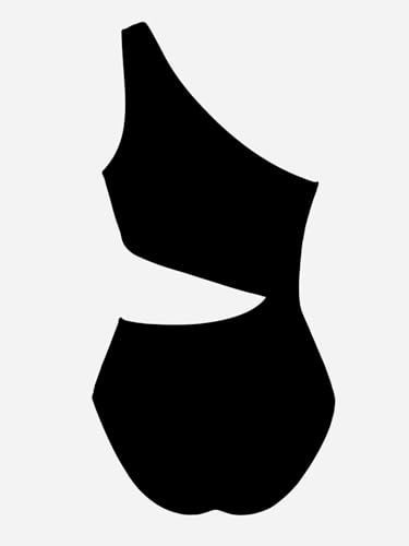 Image of CUPSHE Women One Piece Swimsuit One Shoulder Bathing Suit Cutout Monokini | Removable Soft Cups, Color Block, Classic Bum Coverage, Swim Suit For Beach Vacation Cruise Pool Party