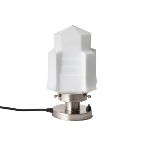 Lampe de Table Apollo finition nickel mat, luminaire haut de gamme au design Art Déco