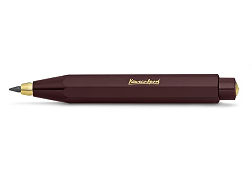 Kaweco Classic Sport drop pencil 3.2 mm 5B I lead pencil made of plastic in octagonal eight-sided design I mechanical pencil 10.5 cm I refillable printing pencil (Bordeaux)