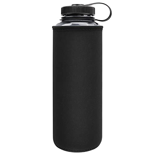 YR Neoprene Insulator Sleeve for Nalgene - Water Bottle Cooler & Holder in Black (48oz)