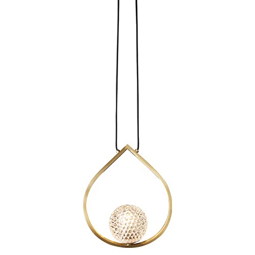 Éclairage en laiton brossé avec suspension réglable et lustre en cristal