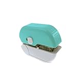 MGUOTP Office Stapler Staple Free Stapler Multifunctional Mini Portable Stapleless Stapler 3 in 1 Press Punching Machine for Book Paper Binding Desktop Staplers (Color : Green)