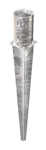 Preisvergleich Produktbild Alberts 211462 Einschlag-Bodenhülse / für Rundholzpfosten / feuerverzinkt / Ø121 mm / Gesamtlänge 750 mm