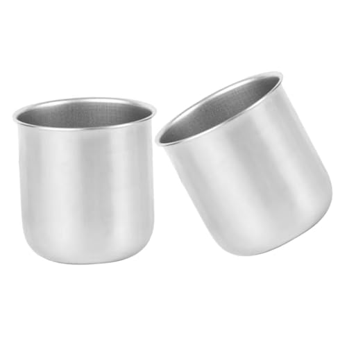 GRIRIW 2 Piezas Vaso Medidor De Boca Ancha Recipientes Para Alimentos Medir La Leche Clara Taza De Arroz Contenedores De Comida Niño Precisión Cuenco Medidor Acero Inoxidable