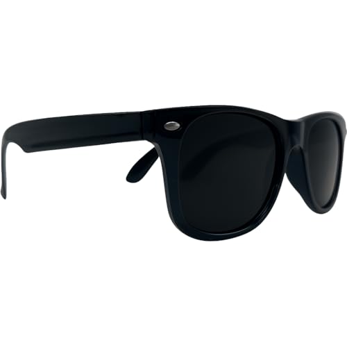 Mustavo Gloss Black Retro Sunglasses For Men For Women Unisex | Full UV400 Protection | Classic Vintage Designer Style For Him For Her