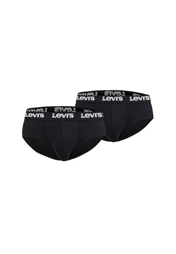 Levi's 6er Pack Herren Levis Repeat Logo Boxer Brief Boxershorts Unterwäsche Pants, Farbe:Black, Bekleidungsgröße:S – Ansicht 1
