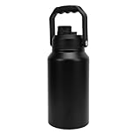 ZAICOLER 3L Large Insulated Water Bottle, Stainless Steel Triple Wall Vacuum Thermal Mug, Wide Mouth Metal Insulated Bottle with Proof Spout Lids, Ideal for Gym & Travel (Black)