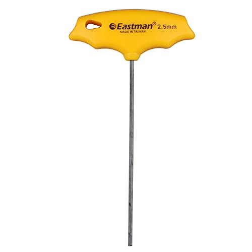 Eastman T Handle Allen Key Set Of 10Pcs, Metric Sizes 2-10Mm, Long Pattern, Chrome Vanadium Steel Black Finish,Fully Heat Treated 48-52 Hrc (Yellow & Black) - EAK-2409