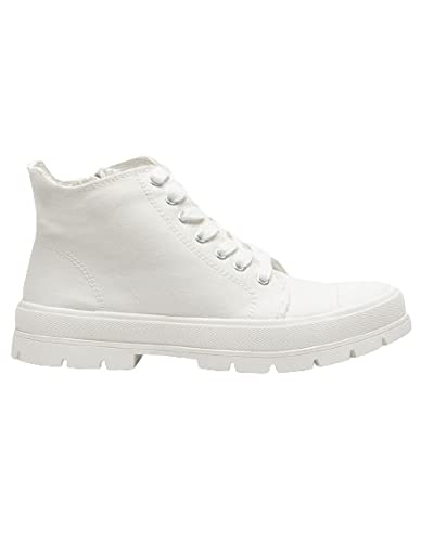 Soda Soda Womens Lug Hi Top Lace Up Canvas Sneaker Shoes Crayon White 8 #TOP4