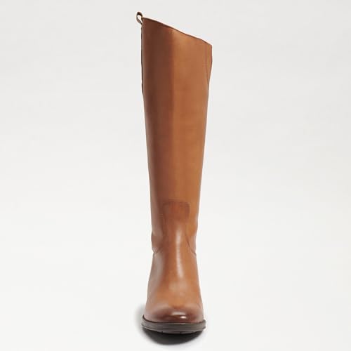 Women's Riding Knee High Boots Classic Leather Horse Boots with Back Zipper Round Toe Flat Chunky Heel Fashion Biker Motorcycle Shoes4