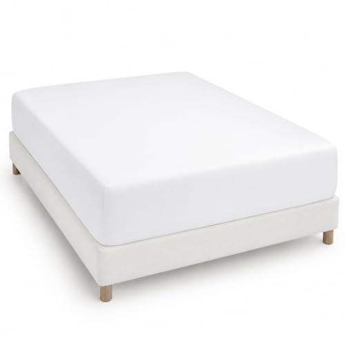Degrees Home Collection – Sábana Bajera Ajustable 150x190x33 cm – Microfibra de poliéster, Calidad Oeko Tex sin tóxicos, Super Suave – Blanco