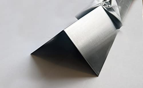 Brushed Stainless Steel Metal Angles Wall Corner Protectors - 15mm x 15mm - 500mm (50cm) long