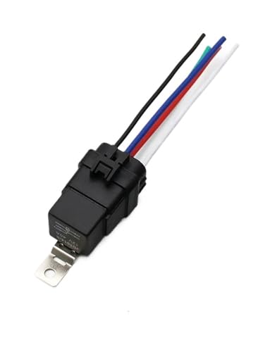 Relé automotriz de 4 pines DC12V 40A impermeable con cables de 105mm y soporte integrado