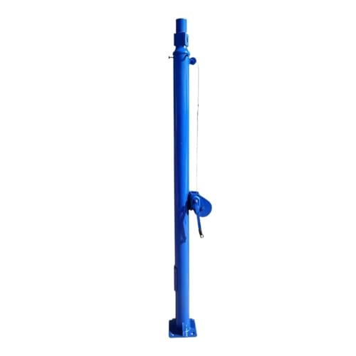 Image of 3-6M Manual Hand Crank Telescopic Mast, Heavy Duty Steel Adjustable Lift Pole for Security Camera & Lighting Equipment(Blue,4M)