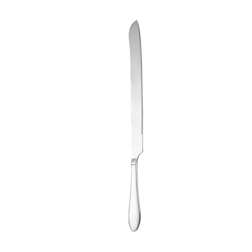 Stainless Steel Long Handled Bread Knife Pizza Shovel Wedding Banquet Kitchen Baking Tool Cake Knife(Long Handle Cake Knife Silver)