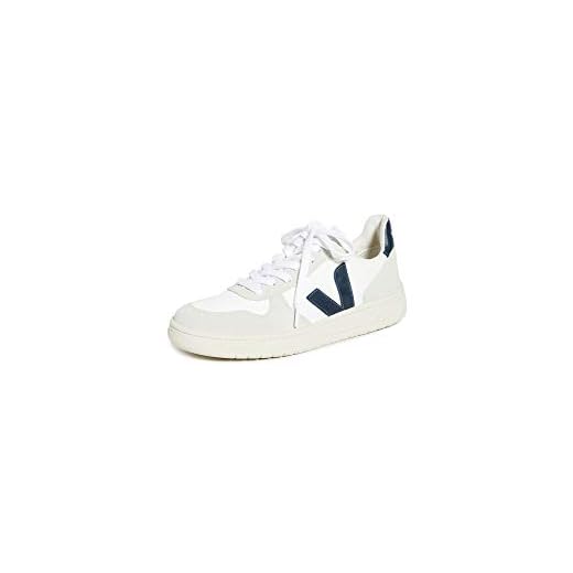 Veja Women's V-10 Sneaker, White/Nautico, 6 Medium US