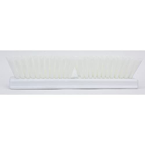 Image of SPARTA Plastic Floor Scrub Brush, Brush Head Only, Deck Brush with ACME Standard Thread Fitting for Deck, Industrial Kitchens, and Hospitals, 10 Inches, White, (Pack of 6)