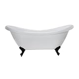 Vintage Tub & Bath Victoria 70 Inch Acrylic Double Slipper Clawfoot Tub - No Faucet Drillings - Imperial Ball & Claw Feet
