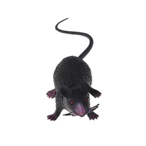 Plastic Rat Mouse Model Figures Halloween Tricks Props Black Inexpensive Party and Joke Articles Ornaments Artificial Prank Fake Prank Mice Mouse Toy for Prank Game Halloween Parties (Black)