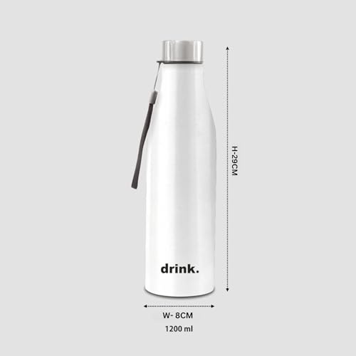 Image of Clay Craft VACBOTT Bingo Single Walled Non Insulated Water Bottle-1200ML, 5-Piece(Silver) Leak Proof | Easy Grip |Easy To Carry| Gym Bottle | Home | Kitchen | Hiking | Treking Bottle | Travel Bottle
