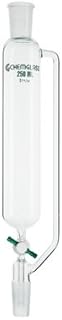 Chemglass CG-1702-10 Series CG-1702 Addition Funnel with 2 mm PTFE Stopcock, 14/20 Joint Size, 210 mm Height, 10 mL