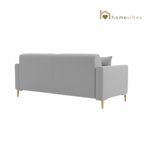 Image of 2 Seater Velum Fabric Sofa Set for Living Room, Modern Design with High Density Foam, Solid Wood Frame, Ergonomic Comfortable Seating for Home & Office (Light Grey, 2 Seater) | Soft foam comfort, Strong wood frame